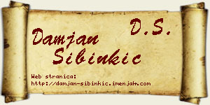 Damjan Sibinkić vizit kartica
